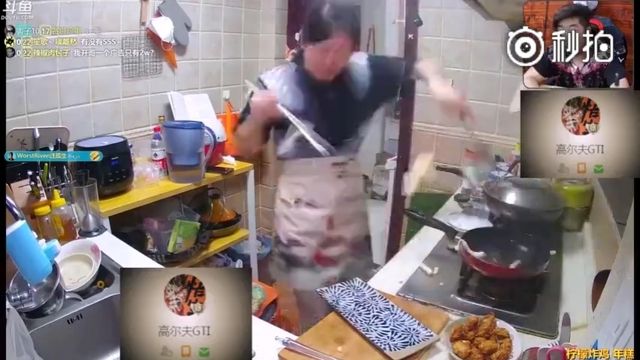 網紅直播炸年糕　下一秒油爆直接燒臉