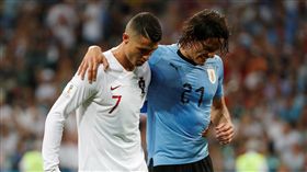 C羅（Cristiano Ronaldo）與Edinson Cavani（圖／路透社／達志影像）