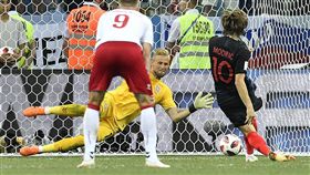 ▲丹麥守門員Schmeichel表現也很精彩。（圖／美聯社／達志影像）