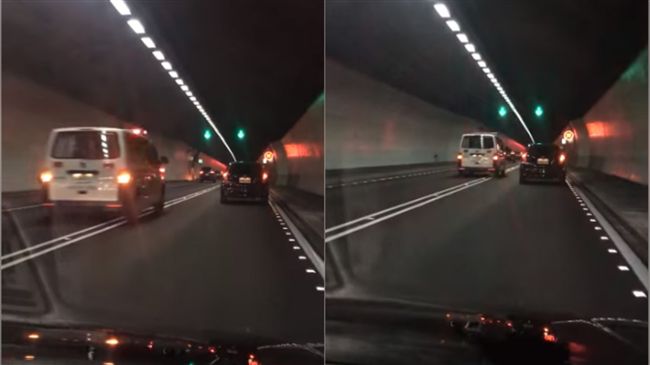 雪隧遇救護車　下秒摩西分紅海讓過