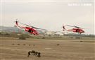 陸航UH-60M黑鷹直升機實施空中突擊著陸，空勤隊同機型也加入漢光演習。（記者邱榮吉/攝影）