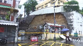 連日強雨釀災情　鳳山大廈擋土牆塌陷