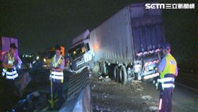 彰化國道1凌晨8車連環撞