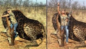 獵殺長頸鹿上網炫耀 女子不甘挨批出面反駁（圖／翻攝自推特）