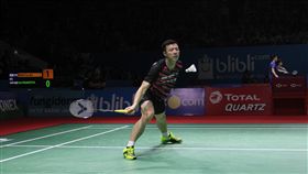 王子維印尼羽球賽過頭關台灣羽球男單選手王子維3日在2018印尼羽球公開賽擊敗對手晉級。中央社記者周永捷雅加達攝 107年7月3日