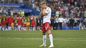 ▲丹麥選手約根森（Nicolai Jorgensen）踢丟12碼點球。（資料照／美聯社／達志影像）