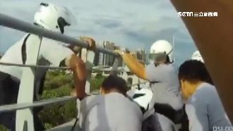 男和老婆吵架欲跳河　勇警即刻救援