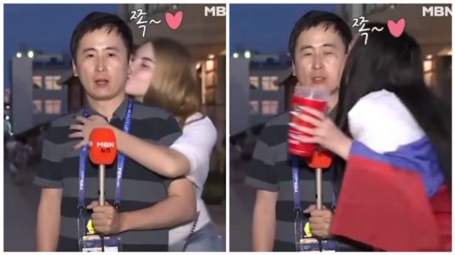 男記者遭狂女強吻　全球網友森77！