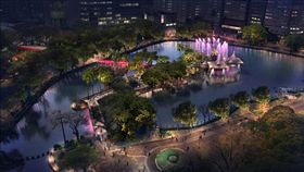 台中公園打造夜間光景　七夕浪漫點燈台中市政府推動台中公園光環境再造計畫，包括日月湖、湖心亭、噴泉、中正橋、中山橋等湖邊環境，布置多種LED燈光變場模式，營造浪漫風情，預計7月中旬完工，七夕情人節即可點燈。（市府提供）中央社記者郝雪卿傳真　107年7月4日