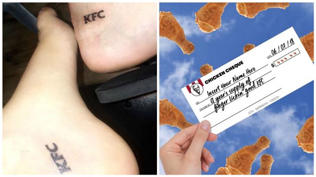 正妹腳踝刺KFC　喜獲「炸雞支票」