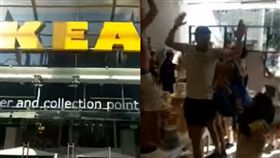 踢走瑞典闖四強！英格蘭球迷嗨翻了　暴走闖IKEA搞破壞
合成圖翻攝自YOUTUBE