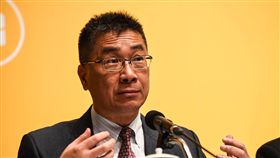 行政院發言人徐國勇出席「 新經濟移民法規劃重點記者會」。 （圖／記者林敬旻攝）