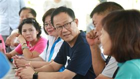 國民黨台北市長參選人丁守中7月10日視察寶藏巖的防災準備工作。（圖／競選辦公室提供）