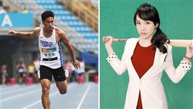有「台灣最速男」之稱的21歲田徑國手楊俊瀚，打破不少台灣紀錄，在世大運一舉成名。沒想到他被爆出與大9歲的女主播熱戀，還直搗對方愛巢長達11小時。（組圖／中華田協提供、張旖旂臉書）