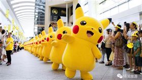 皮卡丘大量發生中,日本橫濱。（圖／翻攝自微信橫濱旅遊）