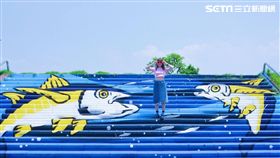 東港黑鮪魚彩繪階梯。（圖／翻攝自屏東縣政府觀光傳播處臉書）