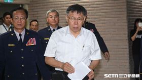 台北市長柯文哲出席巡邏箱電子化系統啟用儀式記者會。 （圖／記者林敬旻攝）