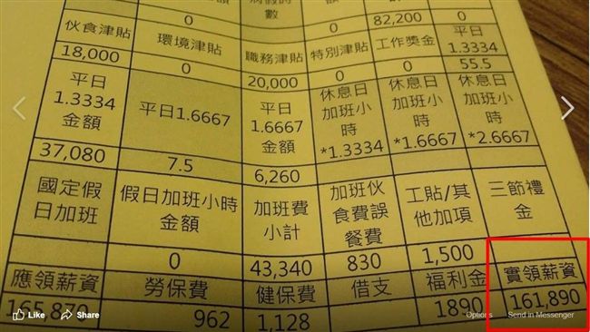 股王薪資條曝光　16萬月薪網友驚呆