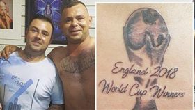 刺青英格蘭世界盃冠軍　鐵粉悲劇了…
世足,世界盃,英格蘭,刺青,紋身,冠軍,Jamie Richardson
翻攝自推特