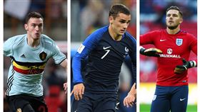 Antoine Griezmann、Thomas Vermaelen、Jack Butland（圖／美聯社／達志影像）
