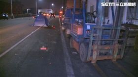 騎士,爆頭,腦漿,堆高機,慘死,自撞,彰化
