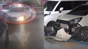 小孩,遊戲,好奇心,偷開車,南韓,撞車,汽車,停車場,貨車,損毀 圖／翻攝自YouTube https://goo.gl/p54EaW