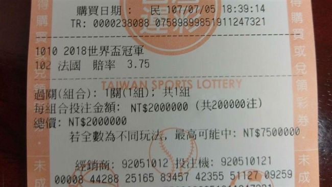 世足豪賭200萬？單注最高10萬啦