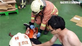 樹林,工安意外,箱壓機,輸送帶,輾碎,受困,大智通文化（圖／翻攝畫面）