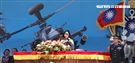 總統蔡英文親自主持「阿帕契全作戰能力」成軍典禮。（記者邱榮吉/龍潭拍攝）
