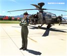 長相甜美陸軍少校楊韻璇是台灣首位、亞洲唯一的阿帕契女性飛行官。（記者邱榮吉/龍潭拍攝）