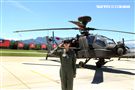 長相甜美陸軍少校楊韻璇是台灣首位、亞洲唯一的阿帕契女性飛行官。（記者邱榮吉/龍潭拍攝）