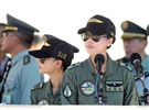 長相甜美陸軍少校楊韻璇是台灣首位、亞洲唯一的阿帕契女性飛行官。（記者邱榮吉/龍潭拍攝）