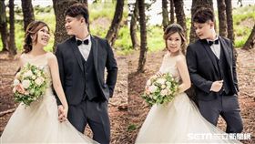 鄧小姐與準老公甜蜜合拍婚紗照。（圖／鄧小姐提供）