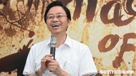 前行政院長張善政出席紐約藝術展啟動記者會。 （圖／記者林敬旻攝）