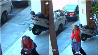 預謀犯案？老婦自備衛生紙騎樓尿尿