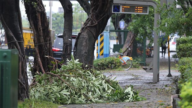 颱風天送餐　外送員「厭世臉」全拍下