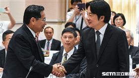 行政院長賴清德、嘉義市長涂醒哲出席首長災害防救交流分享座談會。 （圖／記者林敬旻攝）