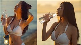 Clara曬出兩張自己的泳裝照，展示了其性感傲人的身材。（圖／翻攝自IG）