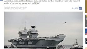 94反制中國！英擬派伊莉莎白號航母　聯手澳洲南海秀肌肉。（圖／翻攝自The Guardian）