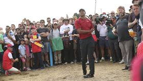 伍茲因為連續開球進長草，錯失爭冠機會。（圖／美聯社／達志影像）