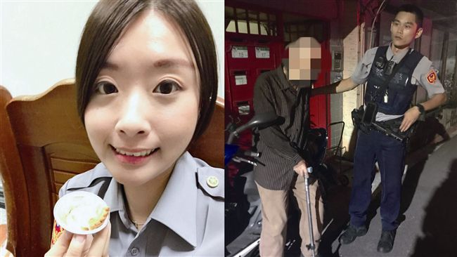 正妹女警愛心滿滿　與帥同事助失智翁