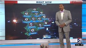 汪汪直闖氣象新聞棚　主播一個動作讓網友大讚：超萌新聞（圖／翻攝自FB KPRC2 / Click2Houston https://www.facebook.com/KPRC2/videos/2257908980905809/UzpfSTEyNDk1NzI0MDg0ODE3MzoyMDA5MjIzNDk5MDg4MTk1/）