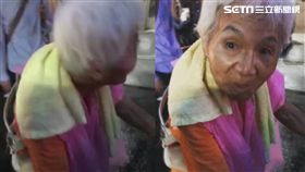 台中斷腿駝背拾荒婆／邵姓女網友提供