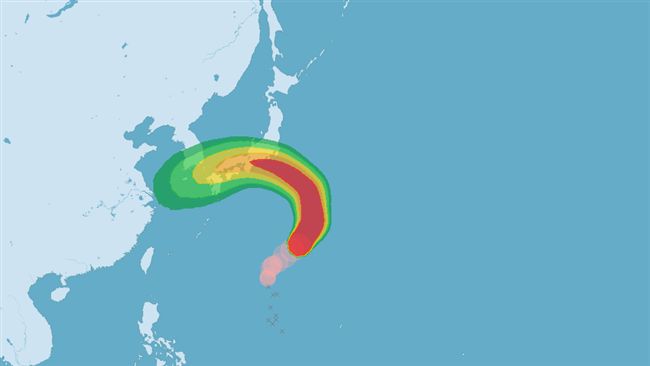 雲雀增強中颱　侵襲日本南部機率高