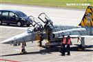 F-5戰機彩繪機，以虎斑為主要設計元素，象徵著台東志航基地所孕育出的小老虎，堅守崗位，捍衛領空。（記者邱榮吉/台東拍攝）