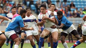 ▲中華隊（白色球衣）下半場逐漸拉開與印度的差距。（圖／中華橄欖球協會提供）