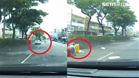 彰化花壇外送便當婦人橫切快車道遭賓士車撞／蔡姓網友提供