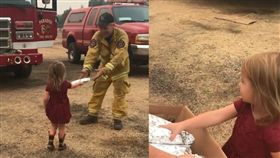 美國2歲女童送愛心早餐給消防員／Chelsey Lutz臉書