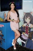 性感正妹夏晴。（記者邱榮吉/攝影）