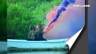 夢幻湖拍寫真　沒品攝影師竟施放彩煙